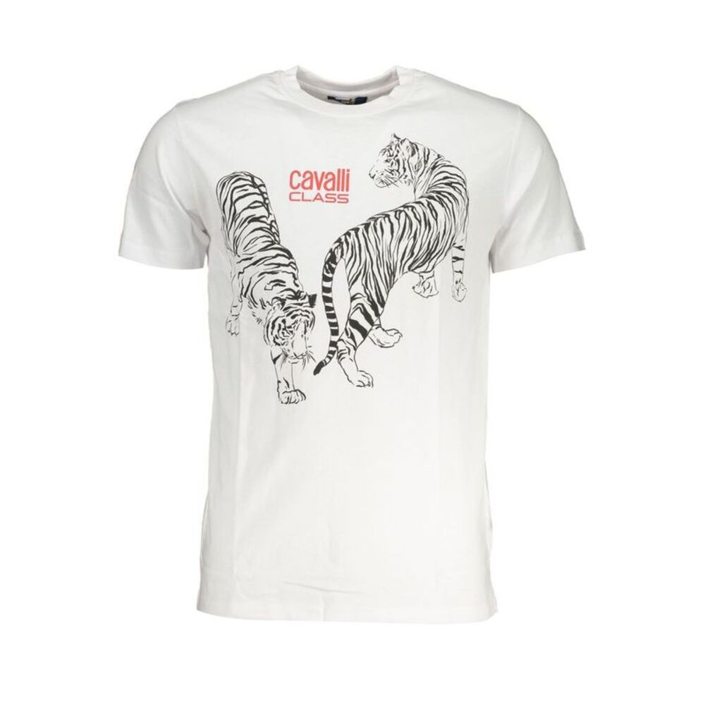 Cavalli Class Bianco Cotton Men Men's T-Shirt